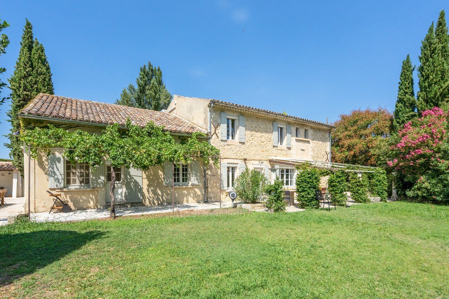 The stone mas seen from the garden